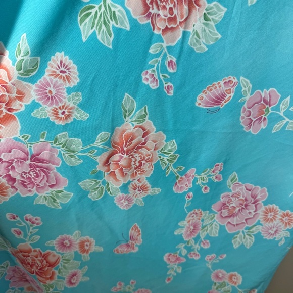 Vintage La Vie en Rose Blue Floral Y2K 90s Slip Style Maxi Dress Size L - Picture 12 of 13